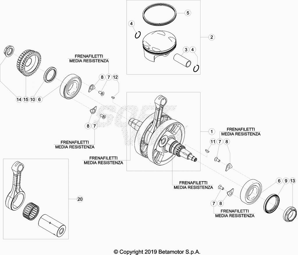Vilebrequin/piston No 189