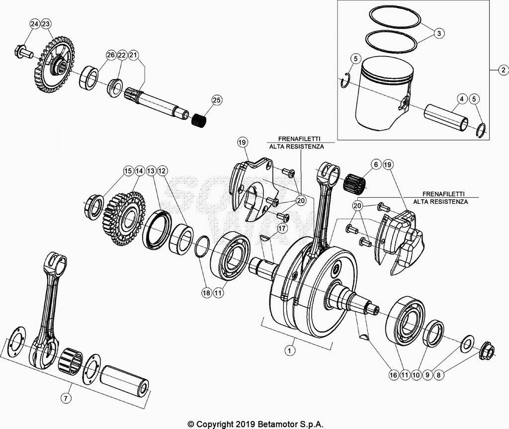 Vilebrequin/piston No 201