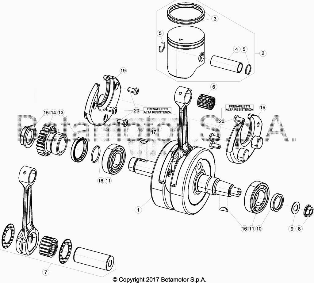 Vilebrequin/piston No 203