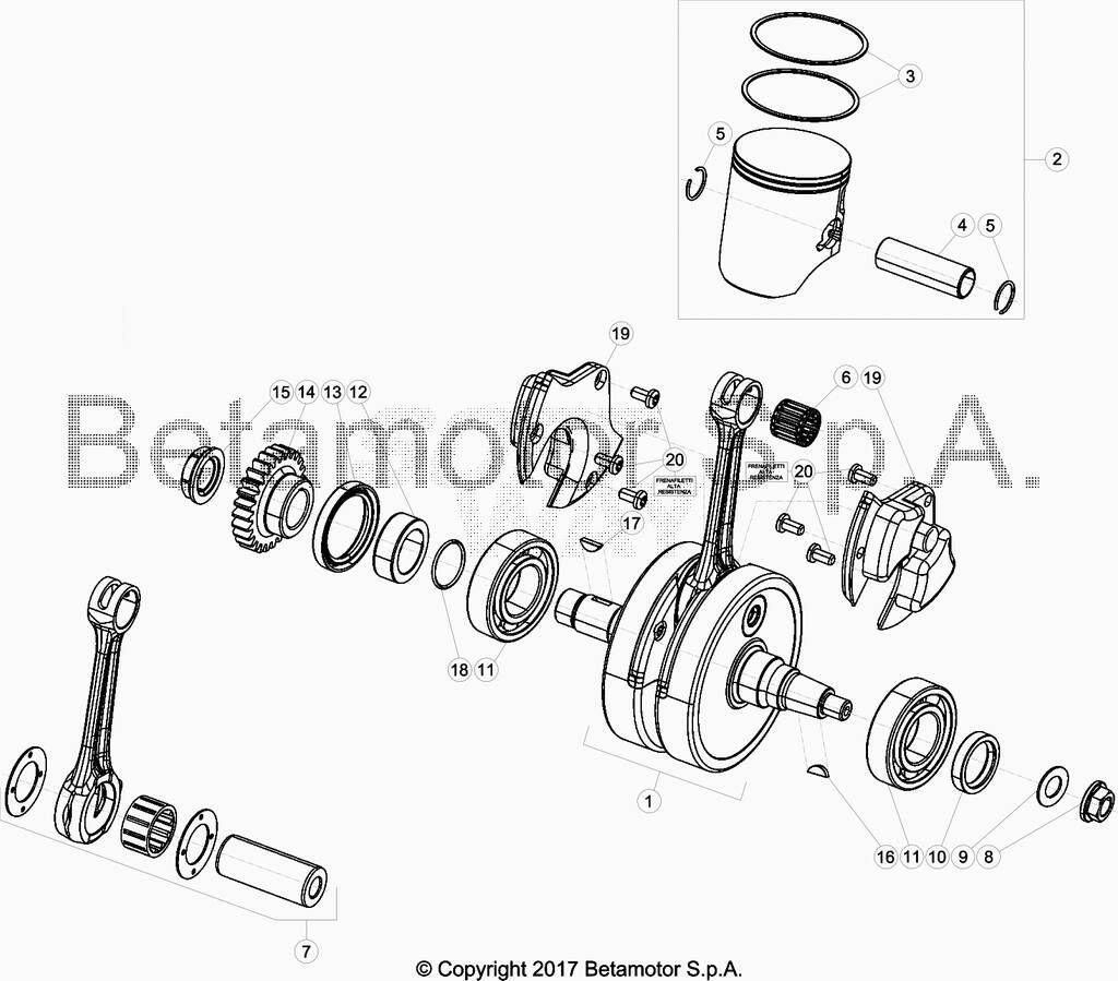 Vilebrequin/piston No 178