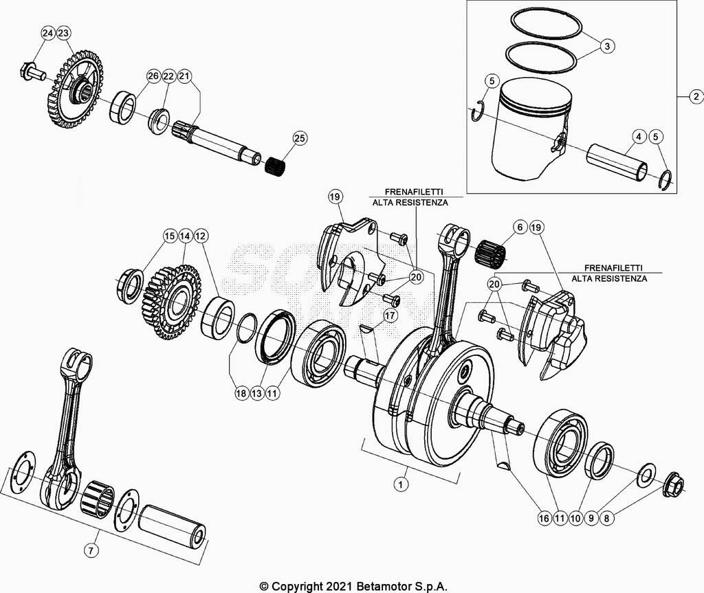 Vilebrequin piston No 618