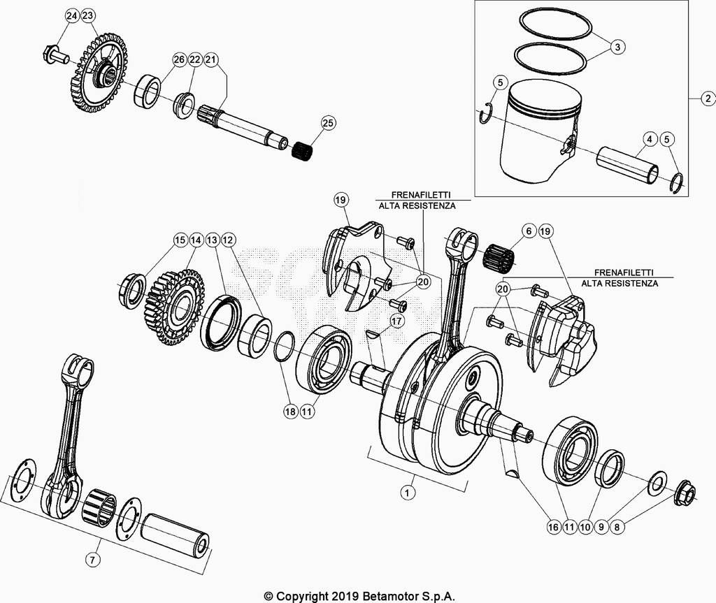 Vilebrequin piston No 620